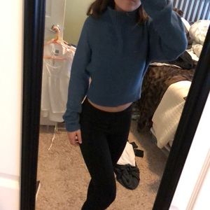 Blue Cropped Turtle Neck